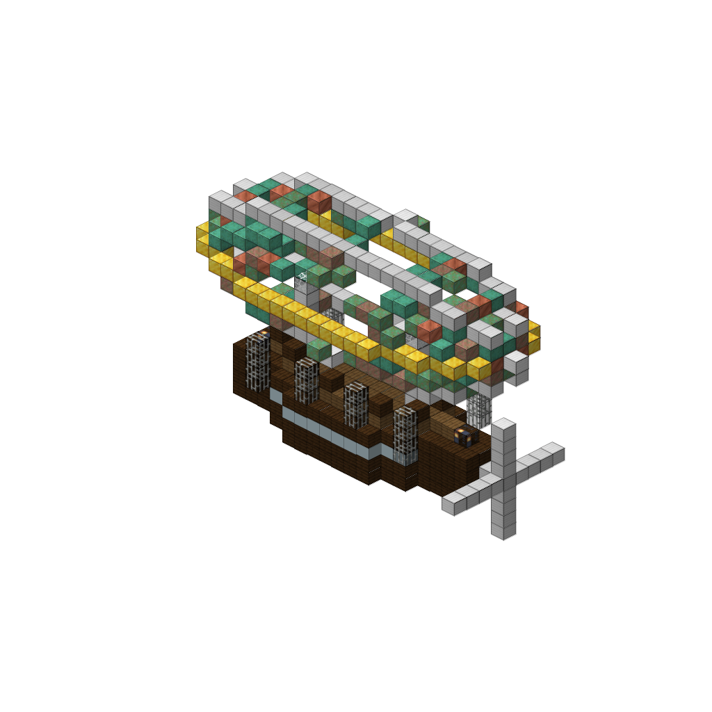Steampunk Airship (Phase 1) (Group A), isometric render