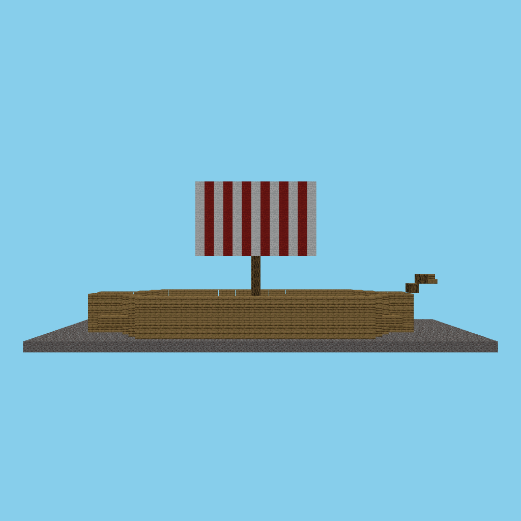 Viking longship (bare) front view