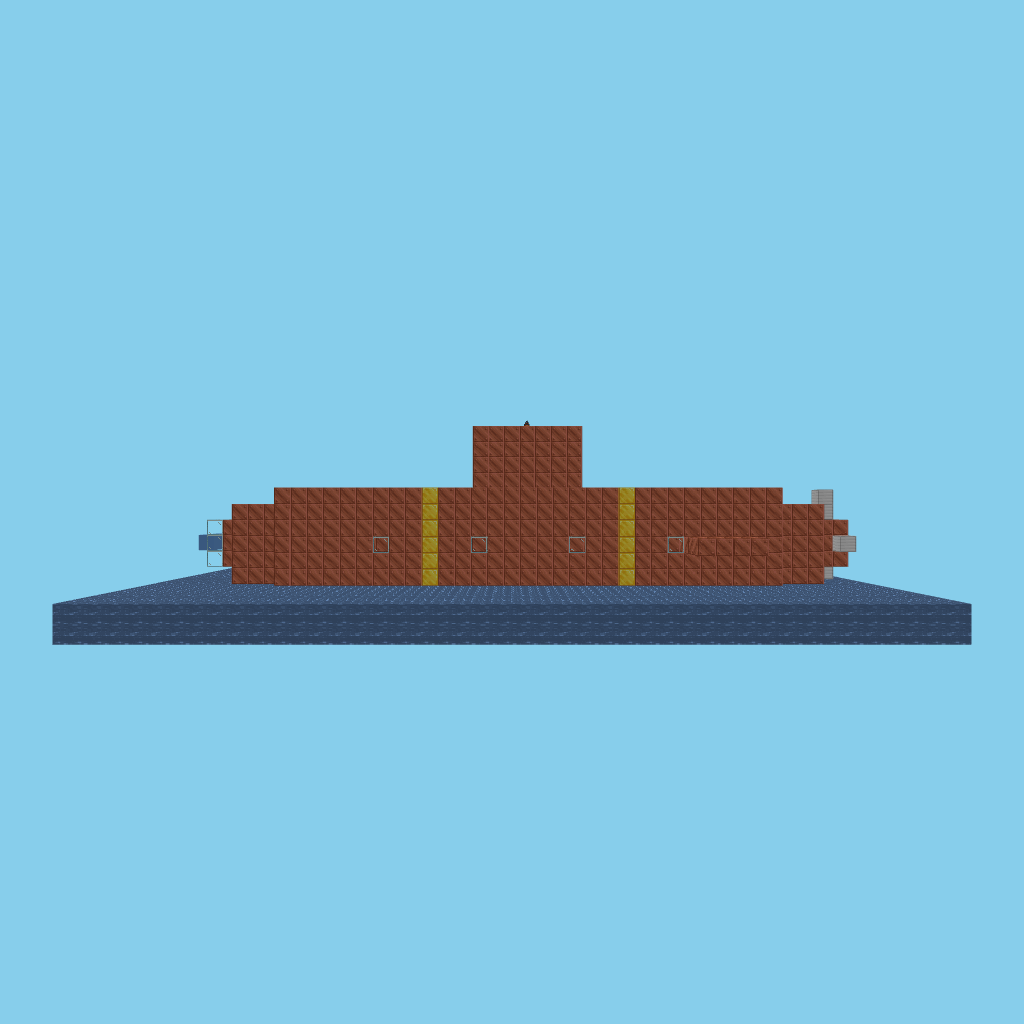 Steampunk submarine (bare) side view