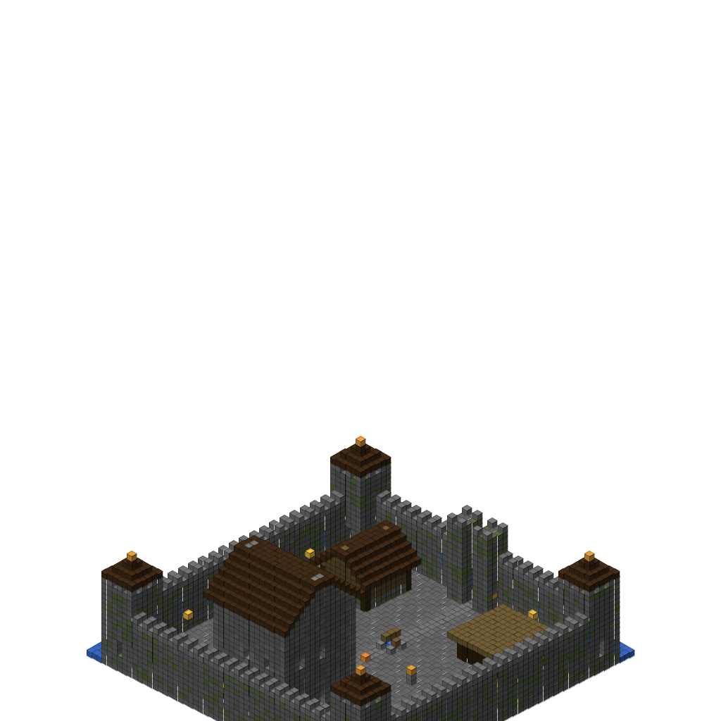 Medieval Castle, isometric render