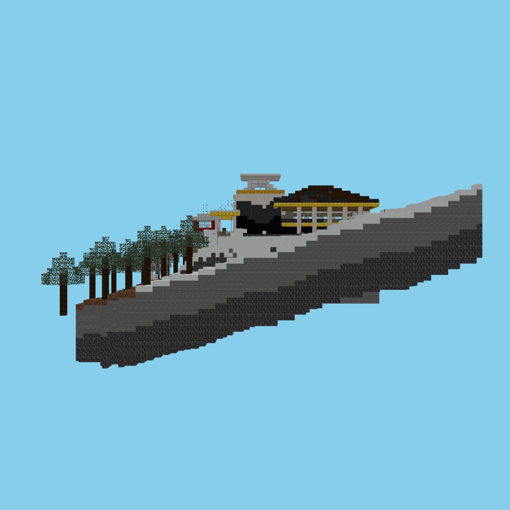 Alpine cable-car summit station (indexed) front view
