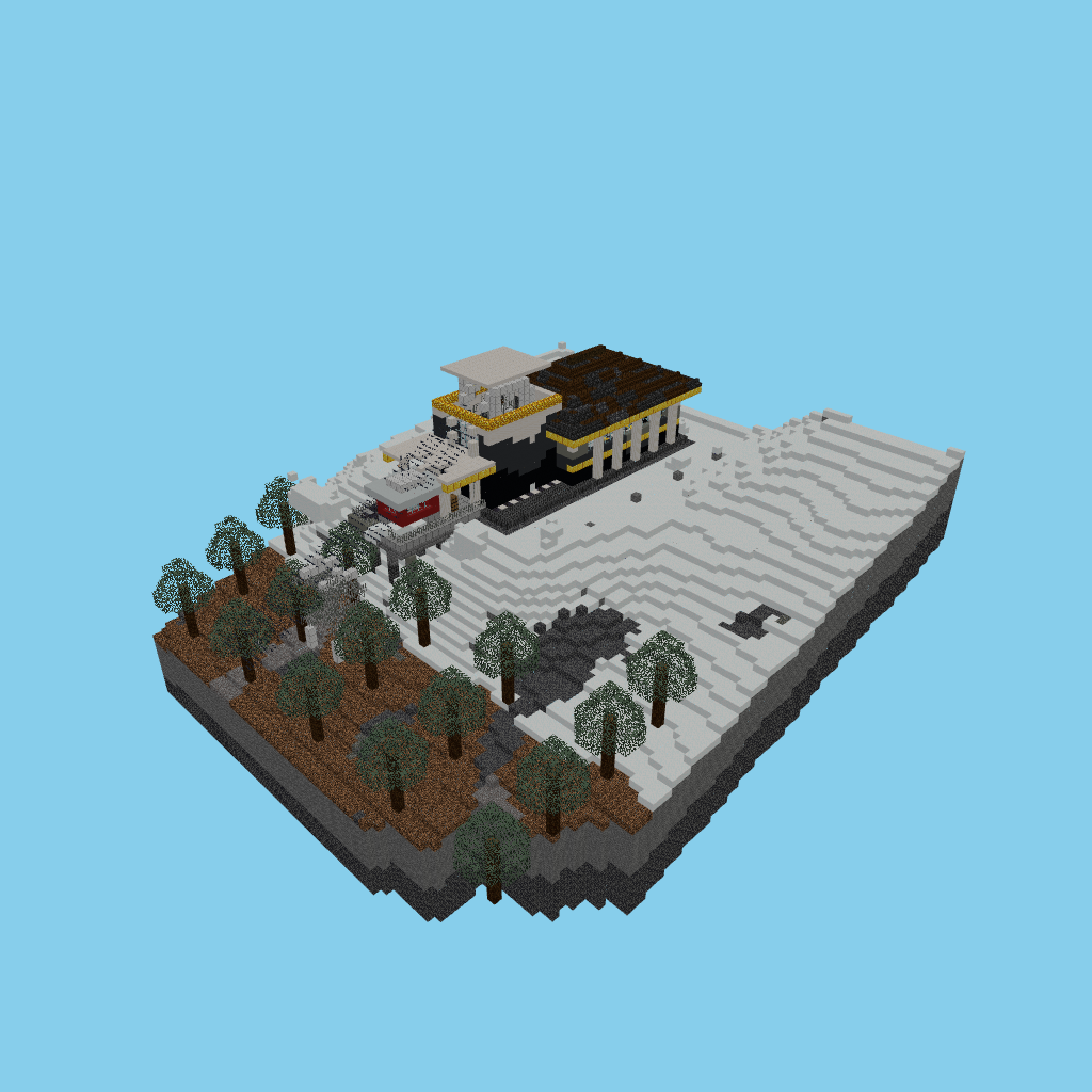 Alpine cable-car summit station (indexed) isometric view