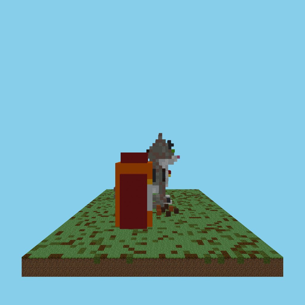 Gato Gris Atigrado + Bolsa de Snacks side view