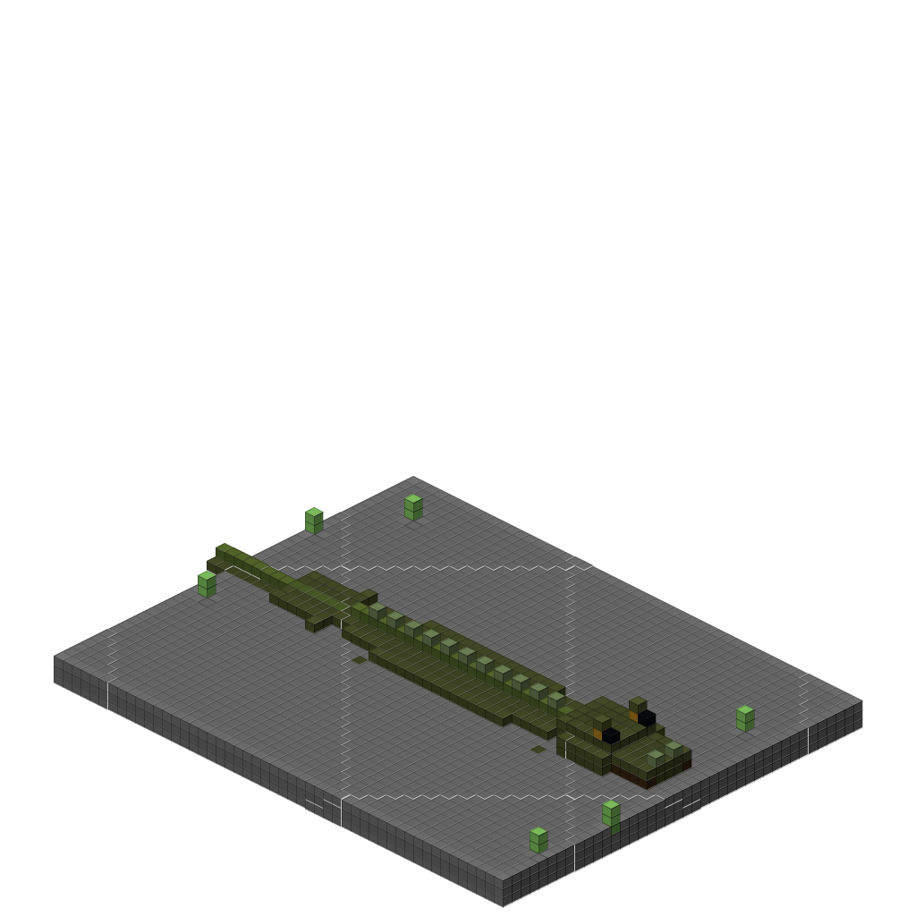 Crocodile Emerging from Swamp Water (Group B), isometric render