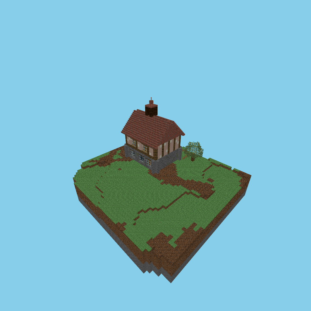 schoolhouse_guided, isometric render