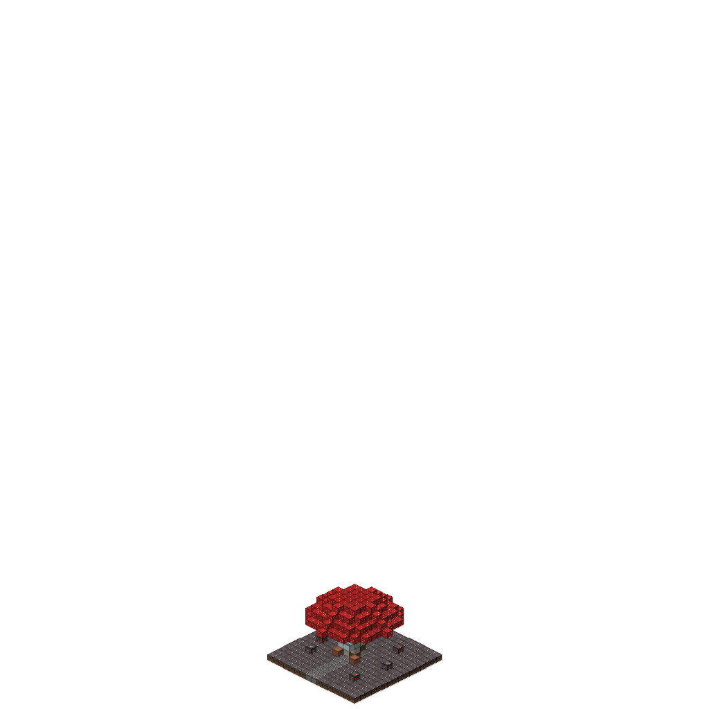 Mushroom Fairy House, isometric render