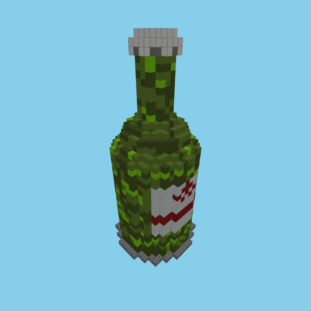 Botellín de cerveza (estilo Estrella Galicia), isometric render