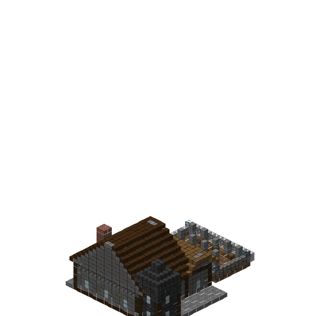 Haunted Victorian Mansion with Graveyard (MCP Pipeline), isometric render