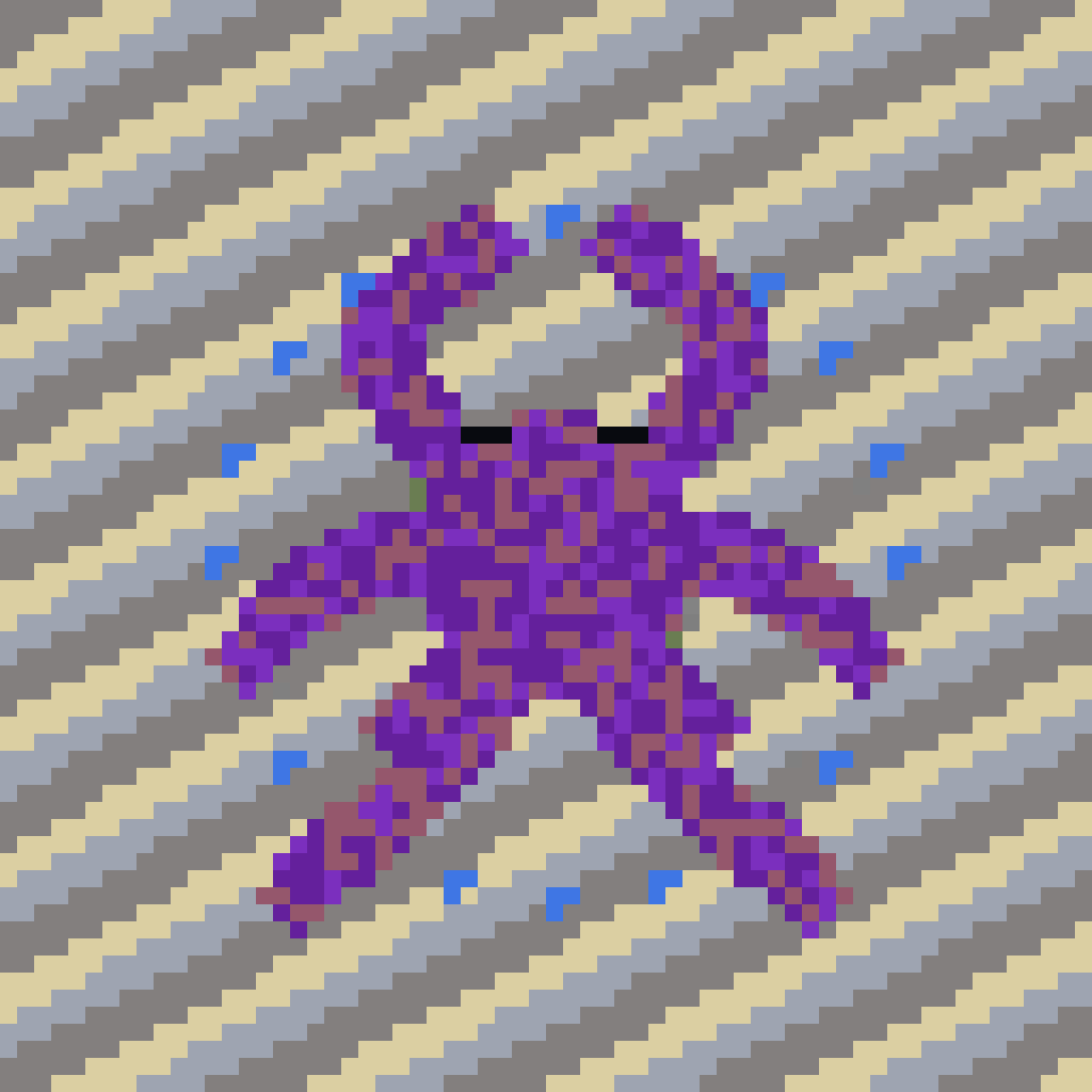 Giant Octopus on Rock (Phase 1) top view