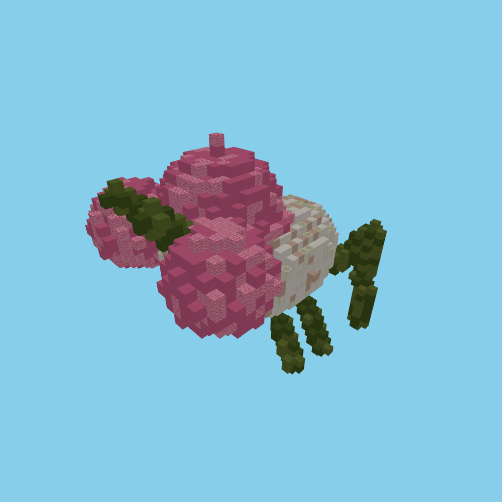 Cute Grasshopper with Pink Helmet, isometric render