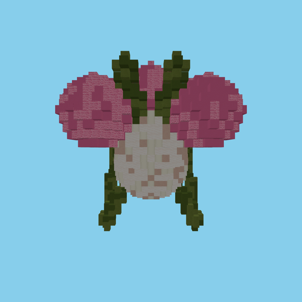 Cute Grasshopper with Pink Helmet side view
