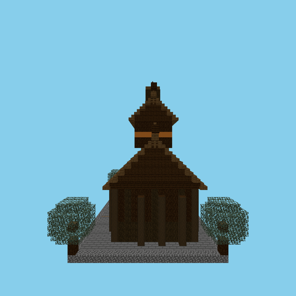 Stave Church (indexed) front view