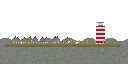 Fishing Village on Cliff Edge front view