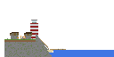 Fishing Village on Cliff Edge side view
