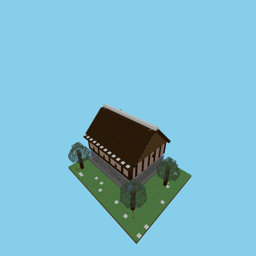 [autoeval indexed] alpine chalet, isometric render