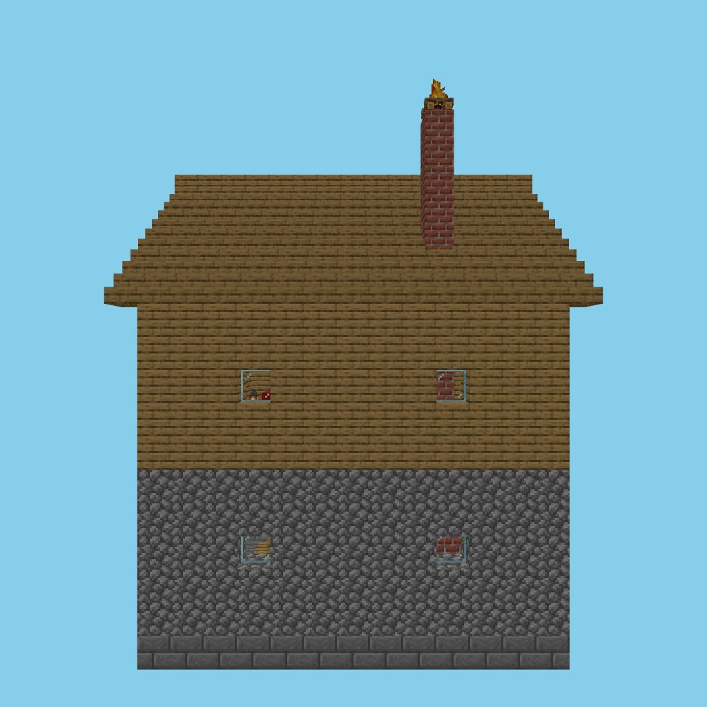 [autoeval bare] village blacksmith forge-house front view