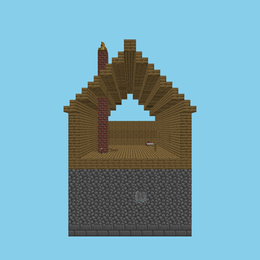 [autoeval bare] village blacksmith forge-house side view