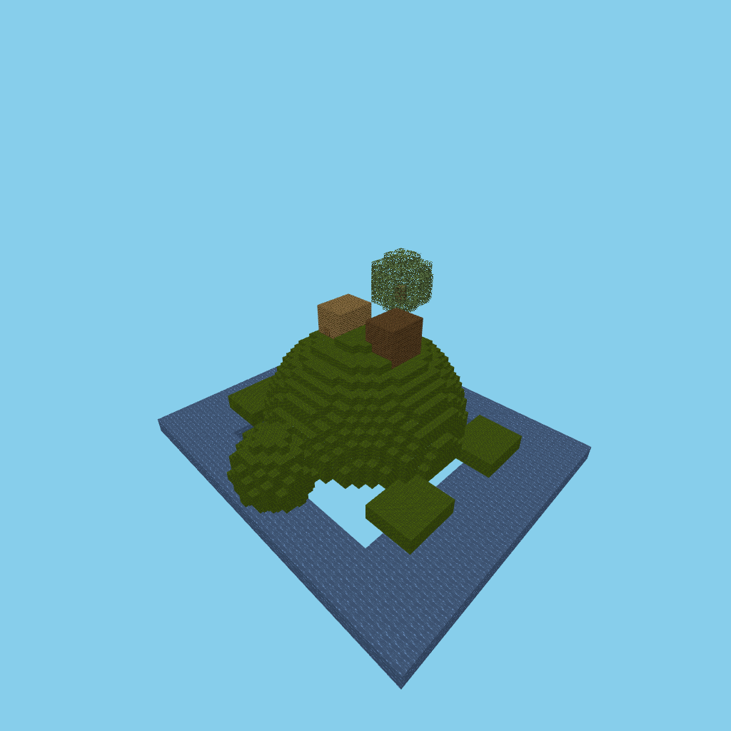 sea turtle village bare, isometric render