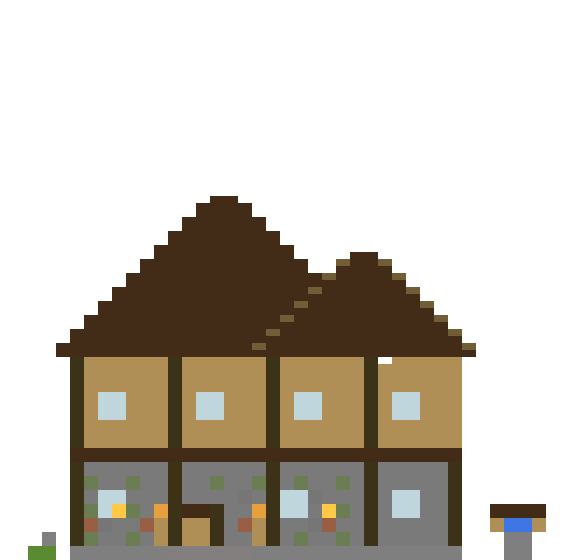 Medieval Hotel with Tavern front view
